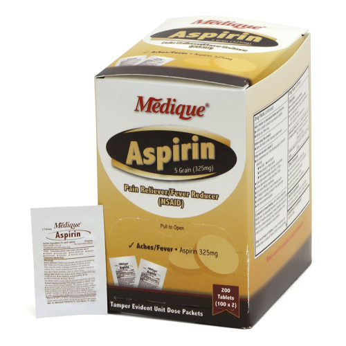 Medique Products 11647 - Pain Relief 325 mg Strength Aspirin Tablet 200 per Box