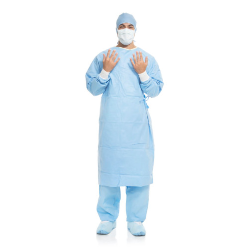 O&M Halyard Inc 41726 - Surgical Gown with Towel Aero Blue X-Large / X-Long Blue Sterile AAMI Level 3 Disposable O&M Halyard Inc 41726 - Surgical Gown with Towel Aero Blue X-Large / X-Long Blue Sterile AAMI Level 3 Disposable