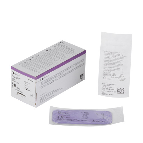 Covidien SL-5687G - Absorbable Suture with Needle Polysorb™ Polyester P-13 3/8 Circle Precision Reverse Cutting Needle Size 5-0 Braided