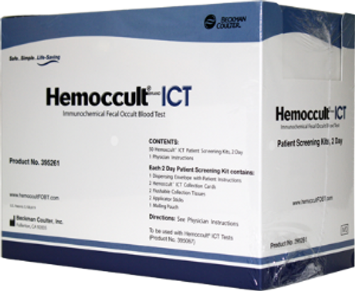 Hemocue 395261A - Cancer Screening Patient Sample Collection and Screening Kit Hemoccult® ICT 2-Day Fecal Occult Blood Test (iFOB or FIT) 50 Tests CLIA Waived Hemocue 395261A - Cancer Screening Patient Sample Collection and Screening Kit Hemoccult® ICT 2-Day Fecal Occult Blood Test (iFOB or FIT) 50 Tests CLIA Waived