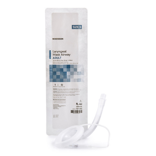 McKesson 159-005 - Curved Laryngeal Mask McKesson Size 5 40 mL Cuff PVC Single Patient Use Sterile McKesson 159-005 - Curved Laryngeal Mask McKesson Size 5 40 mL Cuff PVC Single Patient Use Sterile