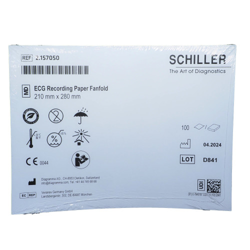 Schiller America 2.157050 - Recording Chart Paper Schiller™ Z-Fold Red Grid