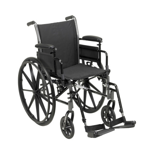 McKesson 146-K320ADDA-ELR - Lightweight Wheelchair McKesson Dual Axle Desk Length Arm Elevating Legrest Black Upholstery 20 Inch Seat Width Adult 300 lbs. Weight Capacity
