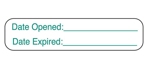 Health Care Logistics Inc 2970 - Pre-Printed / Write On Label Barkley® Auxiliary Label Green Paper Date Opened Date Expired White Quality Control Label 3/8 X 1-5/8 Inch Health Care Logistics Inc 2970 - Pre-Printed / Write On Label Barkley® Auxiliary Label Green Paper Date Opened Date Expired White Quality Control Label 3/8 X 1-5/8 Inch