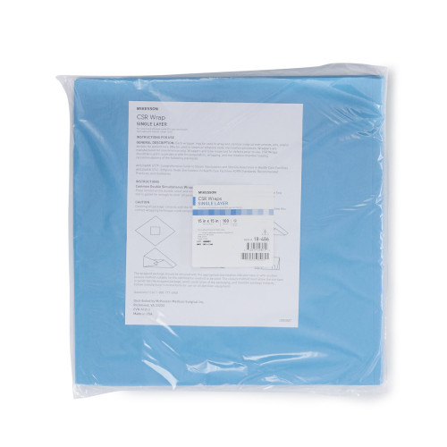 McKesson 18-486 - McKesson Sterilization Wrap Blue 15 X 15 Inch Single Layer Cellulose Steam / EO Gas McKesson 18-486 - McKesson Sterilization Wrap Blue 15 X 15 Inch Single Layer Cellulose Steam / EO Gas