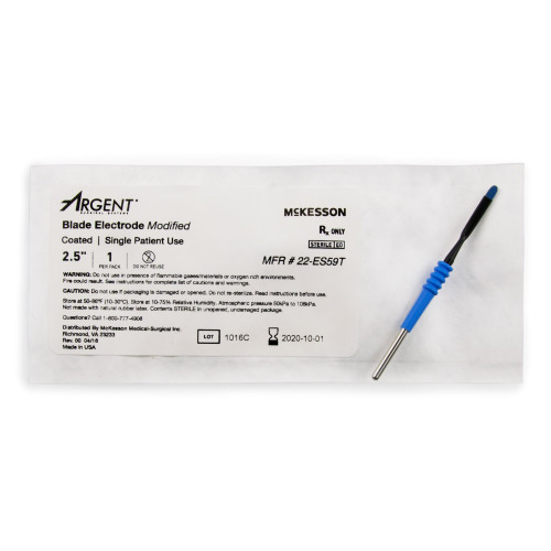 McKesson 22-ES59T - Blade Electrode McKesson Argent™ Coated Stainless Steel Sterile Modified Straight Blade Tip Disposable McKesson 22-ES59T - Blade Electrode McKesson Argent™ Coated Stainless Steel Sterile Modified Straight Blade Tip Disposable