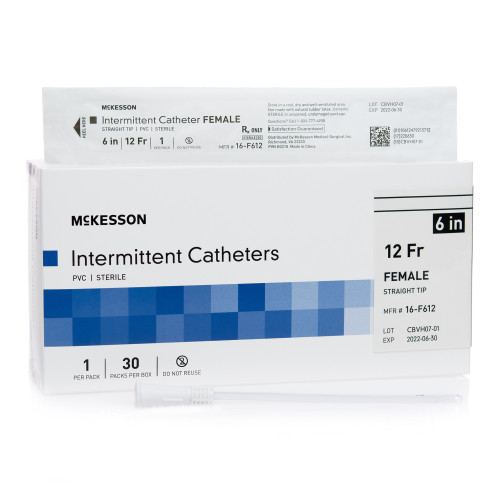 McKesson 16-F612 - Urethral Catheter McKesson Straight Tip Uncoated PVC 12 Fr. 6 Inch McKesson 16-F612 - Urethral Catheter McKesson Straight Tip Uncoated PVC 12 Fr. 6 Inch