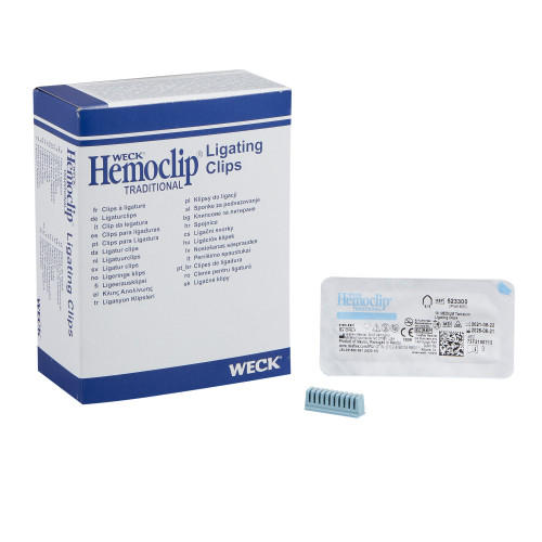 Teleflex Medical Inc 523300 - Traditional Style Ligating Clip Hemoclip® Tantalum Medium Blue Clip 10 Clips