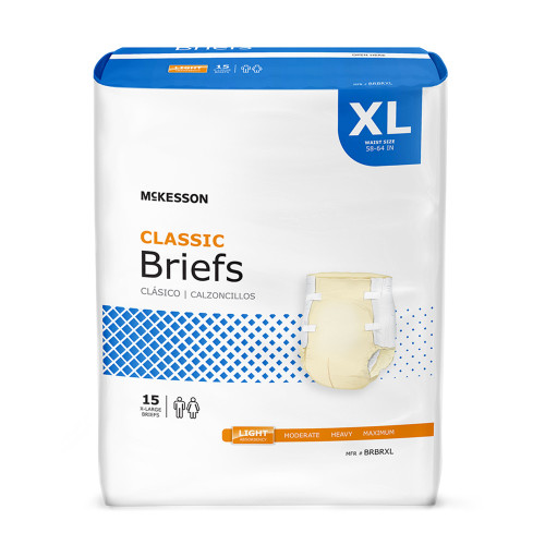 McKesson BRBRXL - Unisex Adult Incontinence Brief McKesson Classic X-Large Disposable Light Absorbency McKesson BRBRXL - Unisex Adult Incontinence Brief McKesson Classic X-Large Disposable Light Absorbency