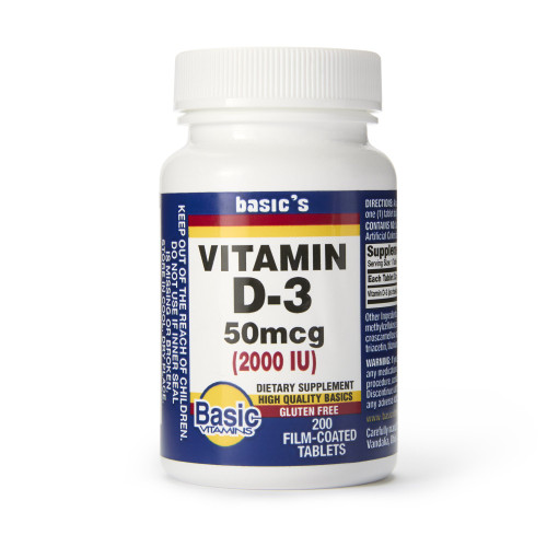 Basic Drug 30761016840 - Dietary Supplement Basic's Vitamin D3 2,000 IU Strength Tablet 200 per Bottle Basic Drug 30761016840 - Dietary Supplement Basic's Vitamin D3 2,000 IU Strength Tablet 200 per Bottle
