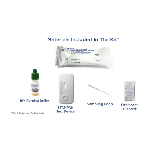 Chembio Diagnostic 60-9505-1 - Sexual Health Test Kit STAT-PAK® HIV-1/2 20 Tests CLIA Waived Sample Dependent