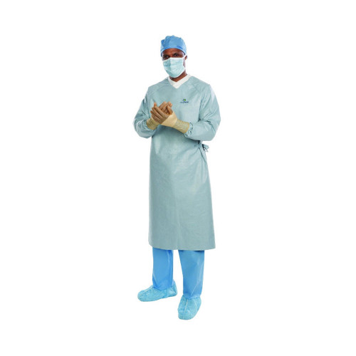 O&M Halyard Inc 44679 - Surgical Gown with Towel Aero Chrome 2X-Large / X-Long Silver Sterile AAMI Level 4 Disposable O&M Halyard Inc 44679 - Surgical Gown with Towel Aero Chrome 2X-Large / X-Long Silver Sterile AAMI Level 4 Disposable