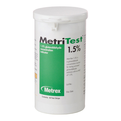 Metrex 10-303 - Glutaraldehyde Concentration Indicator MetriTest™ 1.5% Pad 60 Test Strips Bottle Single Use