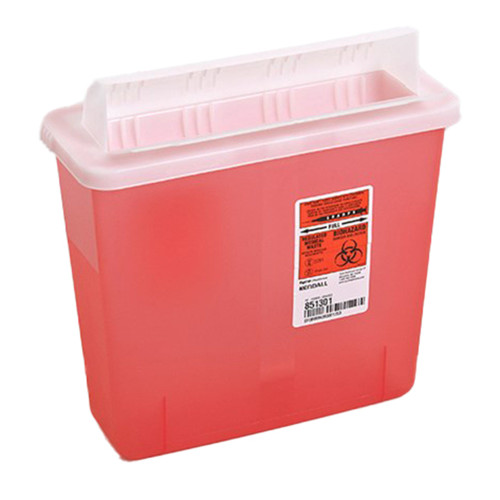 Cardinal Health 851301 - Sharps Container In-Room™ Translucent Red Base 11 H X 10-3/4 W X 4-3/4 D Inch Horizontal Entry 1.25 Gallon Cardinal Health 851301 - Sharps Container In-Room™ Translucent Red Base 11 H X 10-3/4 W X 4-3/4 D Inch Horizontal Entry 1.25 Gallon
