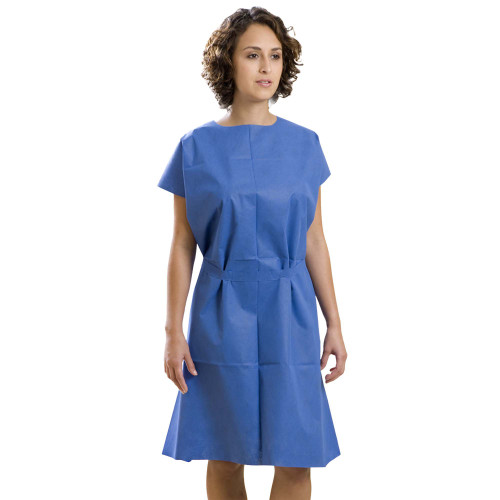 Graham Medical Products 50756 - Patient Exam Gown AmpleWear® 3X-Large Blue Disposable