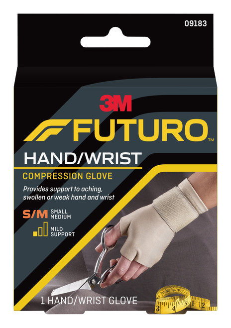 3M Healthcare 09183ENR - Support Glove 3M™ Futuro™ Fingerless Small / Medium Over-the-Wrist Length Ambidextrous