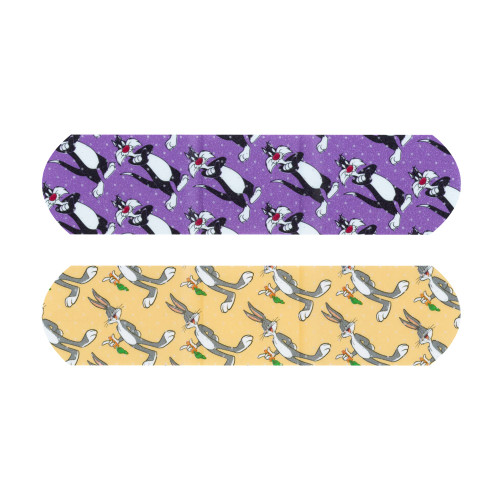 Dukal Corp 1086737 - Adhesive Strip Looney Tunes™ Stat Strip® Plastic Kid Design (Bugs Bunny /Sylvester) 3/4 X 3 Inch Sterile