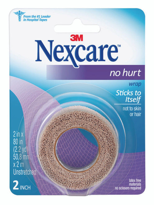 3M Healthcare NHT-2 - Cohesive Bandage Nexcare™ No Hurt 2 X 80 Inch Self-Adherent Closure Tan NonSterile Standard Compression