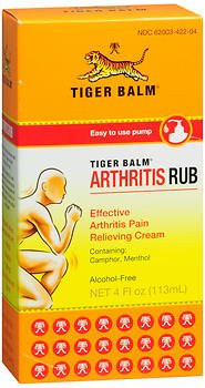 Prince of Peace Enterprises 62003042204 - Topical Pain Relief Tiger Balm® Arthritis Rub 11% - 11% Strength Camphor / Menthol Cream 4 oz.