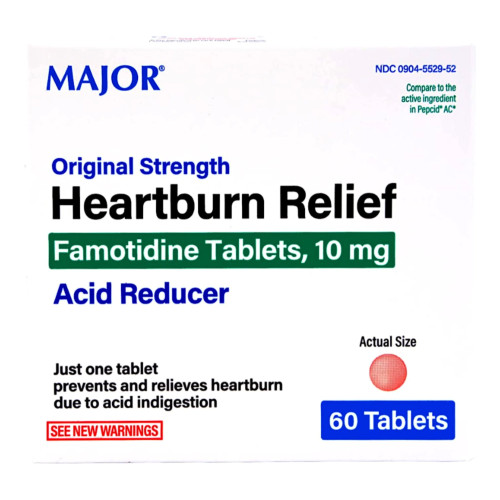 Major Pharmaceuticals 00904552952 - Antacid Major® 10 mg Strength Tablet 60 per Box Major Pharmaceuticals 00904552952 - Antacid Major® 10 mg Strength Tablet 60 per Box
