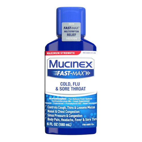Reckitt Benckiser 63824001566 - Cold and Cough Relief Mucinex® 650 mg - 20 mg - 400 mg - 10 mg / 20 mL Strength Liquid 6 oz. Reckitt Benckiser 63824001566 - Cold and Cough Relief Mucinex® 650 mg - 20 mg - 400 mg - 10 mg / 20 mL Strength Liquid 6 oz.