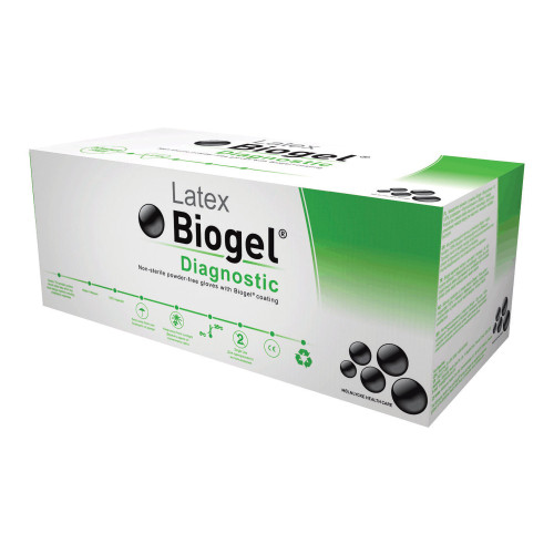 Molnlycke 30375 - Exam Glove Biogel® Diagnostic™ Size 7.5 NonSterile Latex Extended Cuff Length Micro-Textured Straw Not Rated