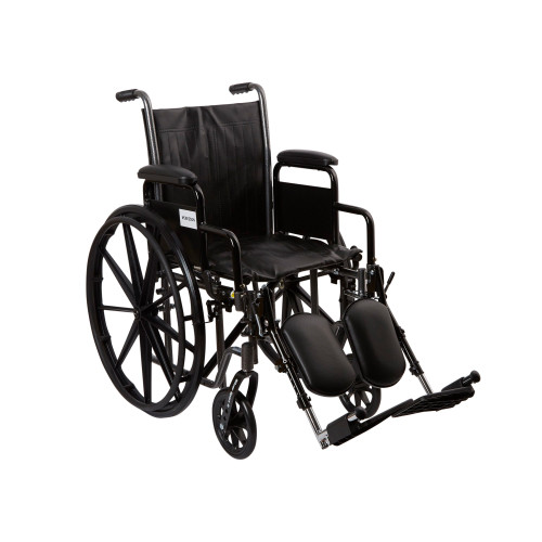 McKesson 146-SSP216DDA-ELR - Wheelchair McKesson Dual Axle Desk Length Arm Swing-Away Elevating Legrest Black Upholstery 16 Inch Seat Width Adult 250 lbs. Weight Capacity
