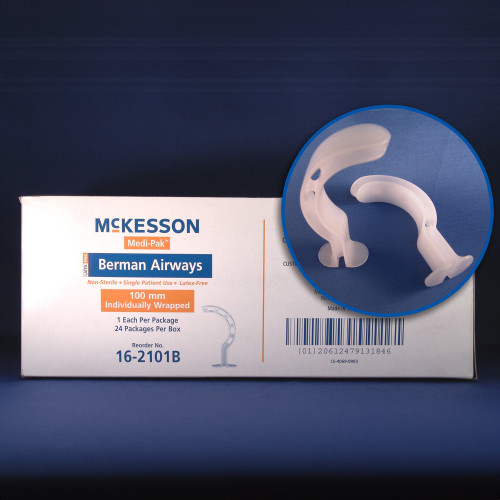 McKesson 16-271B - Berman Oropharyngeal Airway McKesson White 70 mm Length Size 7 NonSterile Pediatric McKesson 16-271B - Berman Oropharyngeal Airway McKesson White 70 mm Length Size 7 NonSterile Pediatric