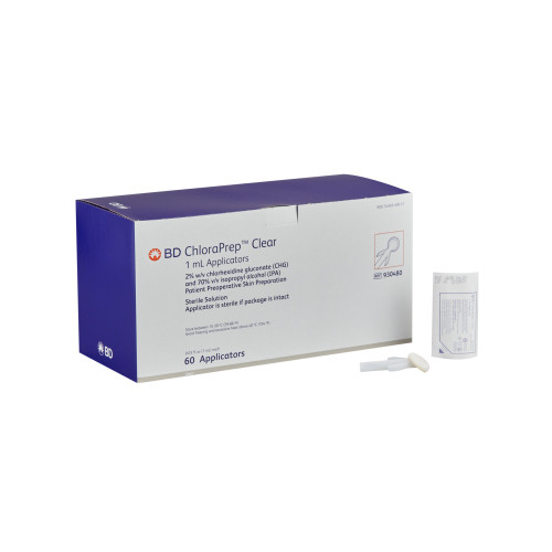 BD 930480 - Skin Prep Solution ChloraPrep™ Clear 1 mL Foam Applicator 2% / 70% Strength CHG (Chlorhexidine Gluconate) / Isopropyl Alcohol Sterile BD 930480 - Skin Prep Solution ChloraPrep™ Clear 1 mL Foam Applicator 2% / 70% Strength CHG (Chlorhexidine Gluconate) / Isopropyl Alcohol Sterile