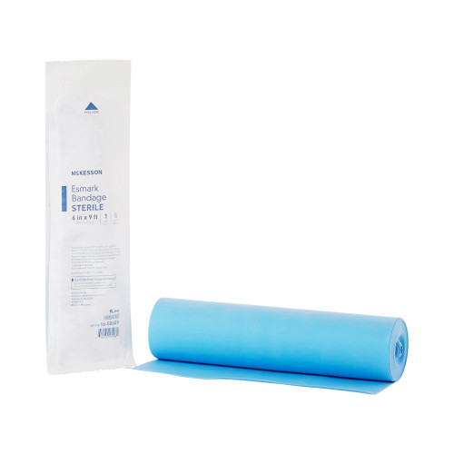 McKesson 16-50609 - Esmark Compression Bandage McKesson 6 Inch X 3 Yard No Closure Blue Sterile High Compression
