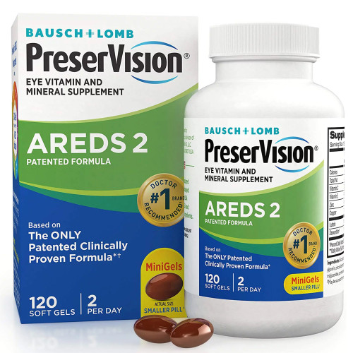 Bausch & Lomb Americas Inc 24208069762 - Eye Vitamin Supplement PreserVision® Areds 2 Ascorbic Acid / Vitamin E 2200 IU - 226 mg Strength Capsule 120 per Bottle