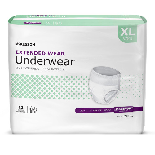 McKesson UWEXTXL - Unisex Adult Absorbent Underwear McKesson Pull On with Tear Away Seams X-Large Disposable Heavy Absorbency