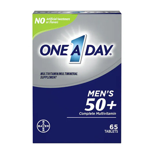 Bayer Healthcare 01650058702 - Multivitamin Supplement One A Day® Men's 50+ Healthy Advantage Vitamin A / Ascorbic Acid 3,500 IU - 120 mg Strength Tablet 65 per Bottle