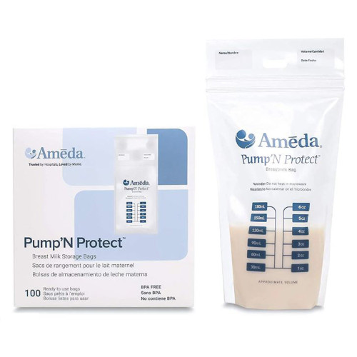 Ameda 800M02 - Breast Milk Storage Bag Ameda® Pump 'N Protect™ 6 oz. Plastic