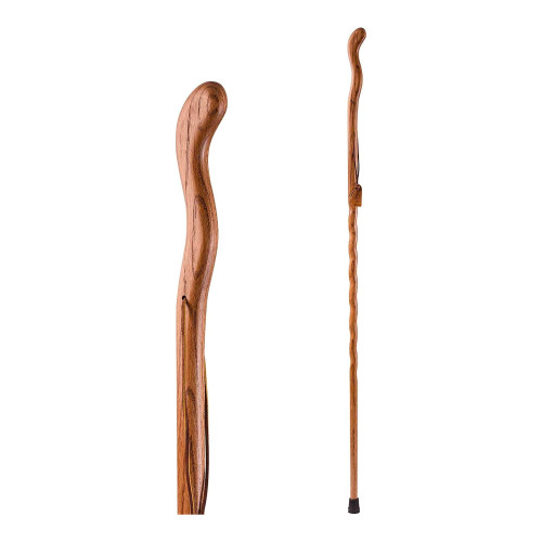 Mabis Healthcare 602-3000-1094 - Walking Stick Brazos™ Twisted Fitness Walker Wood 58 Inch Height Red