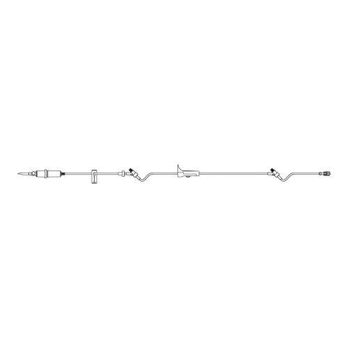 B. Braun 354303 - Primary IV Administration Set CareSafe™ Gravity 2 Ports 20 Drops / mL Drip Rate 15 Micron Filter 104 Inch Tubing Solution