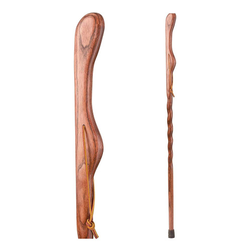 Mabis Healthcare 602-3000-1109 - Walking Stick Brazos™ Twisted HitchHiker Wood 55 Inch Height Red Oak