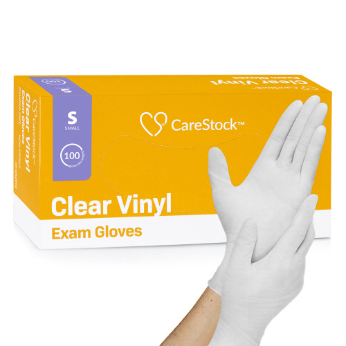 CareStock CS2592 - Exam Glove CareStock™ Small NonSterile Vinyl Standard Cuff Length Smooth Clear Not Rated