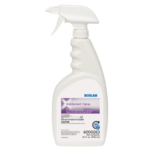 Ecolab Inc 6000263 - Surface Disinfectant Cleaner Ecolab® Disinfectant 1 Bactericidal Trigger Spray Liquid 32 oz. Bottle Sweet Scent NonSterile