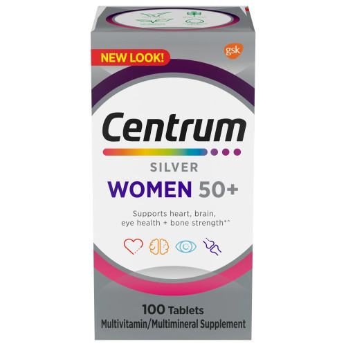 Glaxo Consumer Products 00573475652 - Multivitamin Supplement Centrum® Silver® Women 50+ Tablet 100 per Bottle
