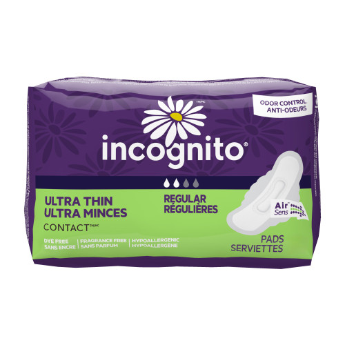 First Quality MC-111 - Feminine Pad Incognito® Ultra Thin with Wings Regular Absorbency