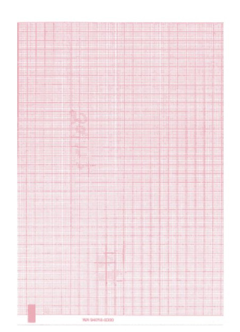 Graphic Controls Industrial 7G32018263 - Recording Chart Paper Welch Allyn® Z-Fold Red Grid Graphic Controls Industrial 7G32018263 - Recording Chart Paper Welch Allyn® Z-Fold Red Grid