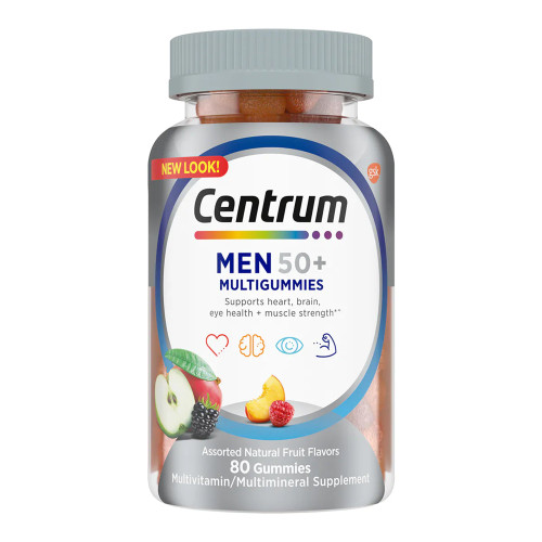 Glaxo Consumer Products 30573128676 - Multivitamin Supplement Centrum® Men 50+ Gummy 80 per Bottle Fruit Flavor Glaxo Consumer Products 30573128676 - Multivitamin Supplement Centrum® Men 50+ Gummy 80 per Bottle Fruit Flavor
