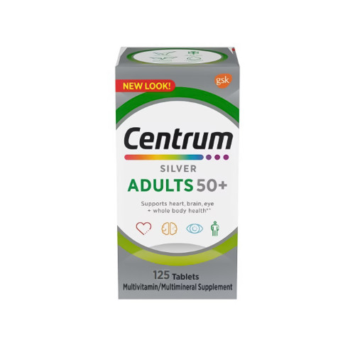 Glaxo Consumer Products 30573446391 - Multimineral / Multivitamin Supplement Centrum® Silver® Adults 50+ Vitamin A / C / D3 / E / K 750 mcg / 60 mg / 25 mcg / 22.5 mg / 30 mcg / 1.5 mg Strength Tablet 125 per Bottle Glaxo Consumer Products 30573446391 - Multimineral / Multivitamin Supplement Centrum® Silver® Adults 50+ Vitamin A / C / D3 / E / K 750 mcg / 60 mg / 25 mcg / 22.5 mg / 30 mcg / 1.5 mg Strength Tablet 125 per Bottle