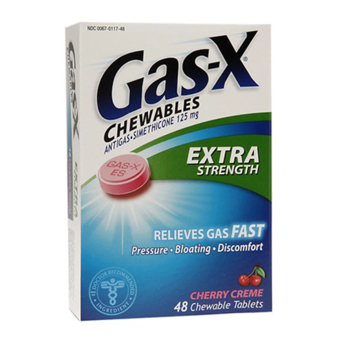 Glaxo Consumer Products 00067011748 - Gas Relief Gas-X® 125 mg Strength Chewable Tablet 48 per Bottle Glaxo Consumer Products 00067011748 - Gas Relief Gas-X® 125 mg Strength Chewable Tablet 48 per Bottle
