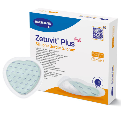 Hartmann 413907 - Super Absorbent Dressing Zetuvit® Plus Silicone Border Silicone Adhesive 9 X 9 Inch Sacral