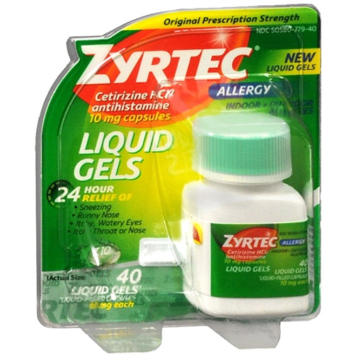 J & J Healthcare Systems 50580077940 - Allergy Relief Zyrtec® 10 mg Strength Liqui-Gel 40 per Bottle J & J Healthcare Systems 50580077940 - Allergy Relief Zyrtec® 10 mg Strength Liqui-Gel 40 per Bottle