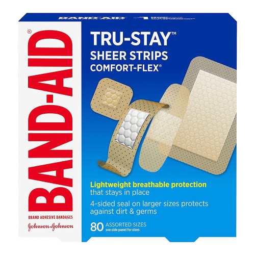 Johnson & Johnson 111713400 - Adhesive Strip Band-Aid® Plastic Tan 2-1/4 X 3 Inch / 3/4 X 3 Inch / 5/8 X 2-1/4 Inch / 7/8 X 7/8 Inch Sterile