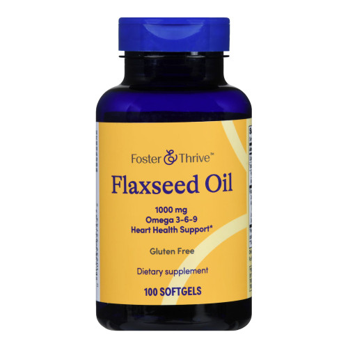 McKesson 01093995743 - Dietary Supplement Foster & Thrive™ Flaxseed Oil 1,000 mg Strength Softgel 100 per Bottle