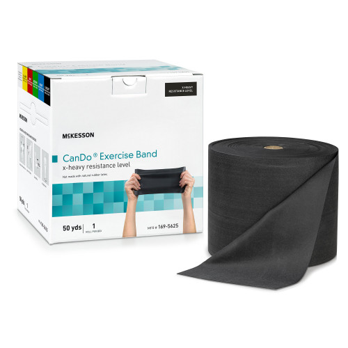 McKesson 169-5625 - Exercise Resistance Band McKesson CanDo® Black 5 Inch X 50 Yard X-Heavy Resistance
